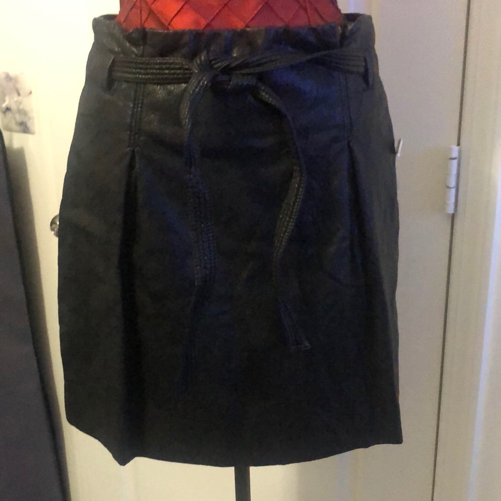 Black soft fun faux leather skirt